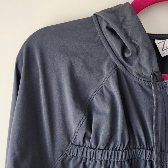 Z By Zella Hooded Zip Up Jacket | Small | Lightweight Activewear Slate Grey - Picture 2 of 7